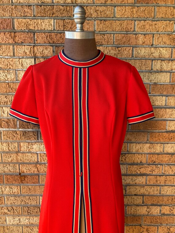 Vintage 1960 Leslie Fay Knit Red Dress