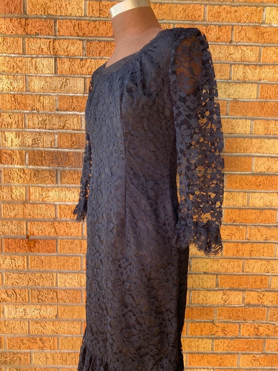 Vintage 1950s Lord and Taylor Black Lace Dress - image 6