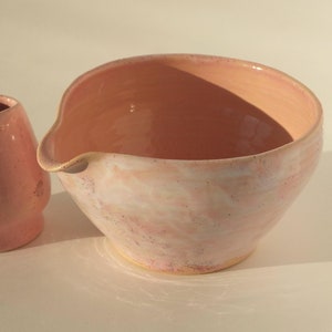 Matcha set Pink spouted Bowl & whisk holder