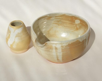 Matcha Bowl Set Wabi Sabi Handmade Ceramic Kitchen Decor Chawan Japandi Matcha Lover Gift