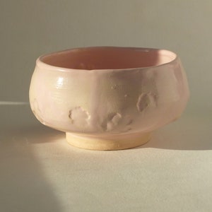 Matcha Schale, Handgemachte Keramik Chawan, Sakura rosa mattes Steinzeug Bild 8
