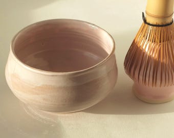 Matcha Schüssel Set Rosa Handgemachte Keramik Küche Dekor Chawan Japandi Wabi Sabi Matcha Liebhaber Geschenk für Sie
