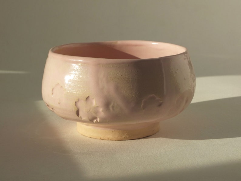 Matcha Schale, Handgemachte Keramik Chawan, Sakura rosa mattes Steinzeug Bild 6