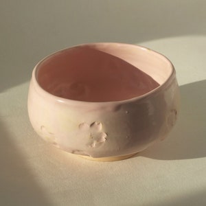 Matcha Schale, Handgemachte Keramik Chawan, Sakura rosa mattes Steinzeug Bild 2