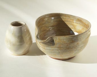 Matcha Bowl Set Wabi Sabi Home Decor Pearl Chawan Matcha Lover Tea Bowl Kitchen Decor