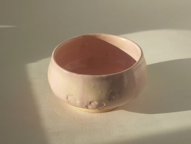 Matcha Schale, Handgemachte Keramik Chawan, Sakura rosa mattes Steinzeug Bild 10