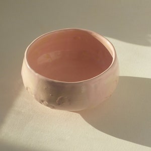 Matcha Schale, Handgemachte Keramik Chawan, Sakura rosa mattes Steinzeug Bild 3