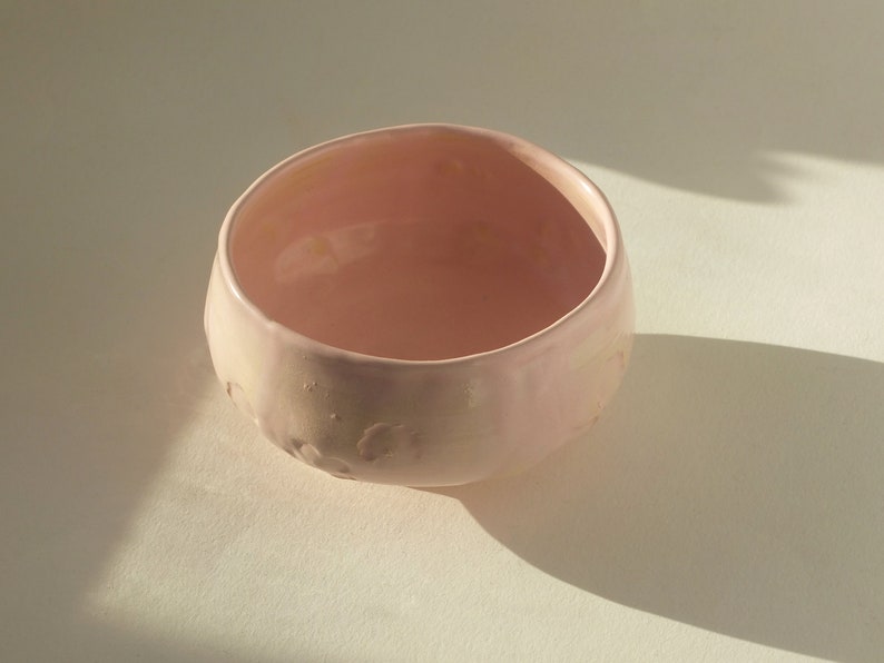 Matcha Schale, Handgemachte Keramik Chawan, Sakura rosa mattes Steinzeug Bild 3