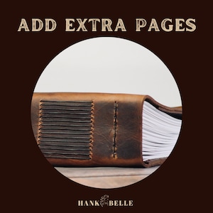 Aggiungi PIÙ pagine al tuo ordine esistente di Hank Belle Journal, pagine di qualità a righe, schizzi, vuote o acquerellate, opzione aggiuntiva, aggiornamento del diario