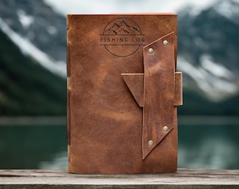 Engraved Leather Fishing Journal: Personalized Fisherman Log Book for Anglers, The Perfect Father’s Day Gift for Dad