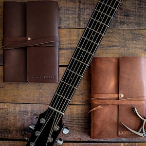 Leather Sheet Music Journal: Staves & Tablature, Personalized and Customized for Musicians