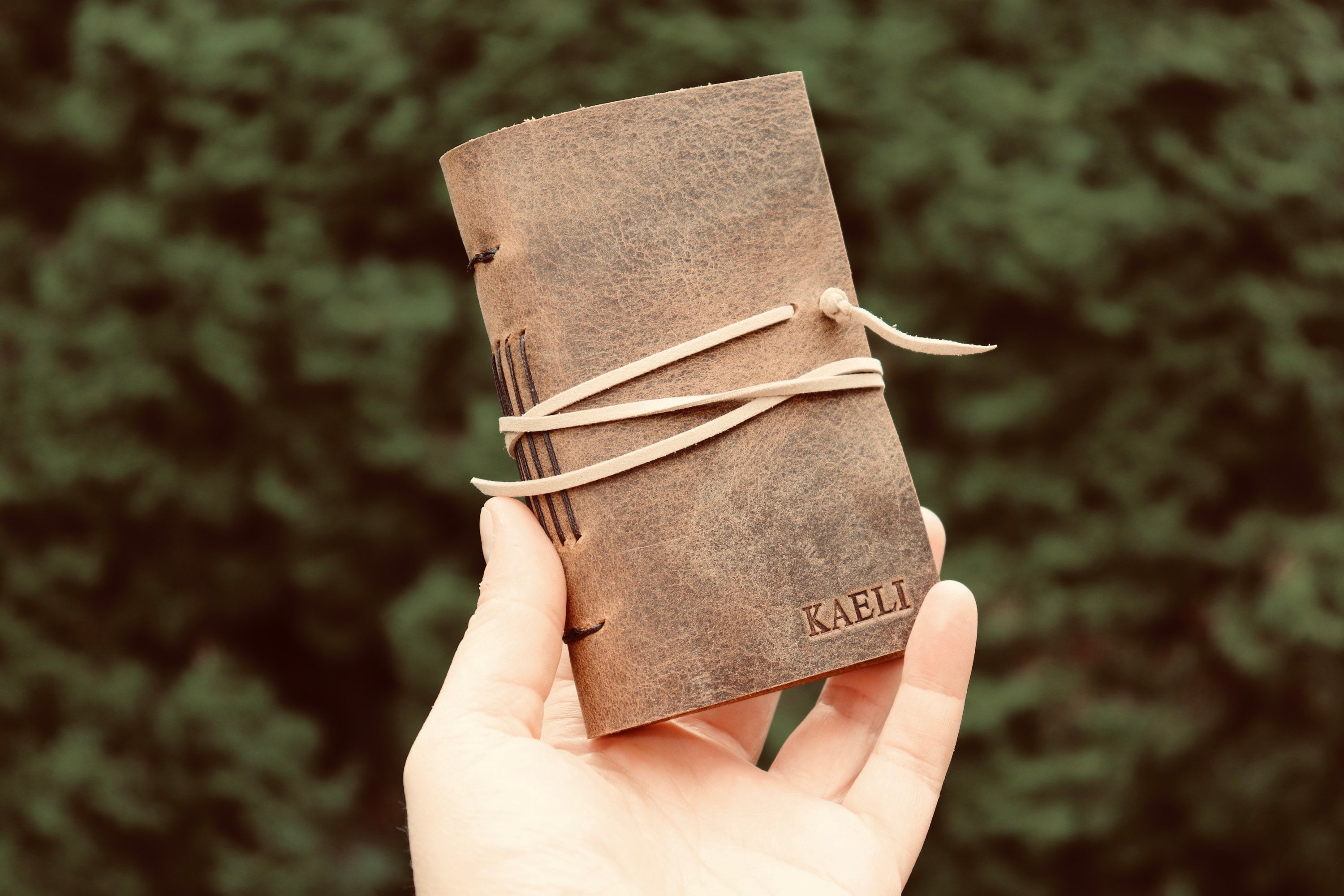 Rustic Refillable Personalized Small Leather Refillable Journal: Rustic Miniature Pocket ...