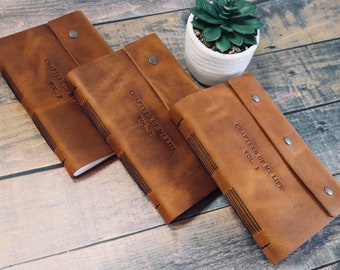 Handmade Leather Journal: Personalized Rustic Sketchbook, Diary, Notebook