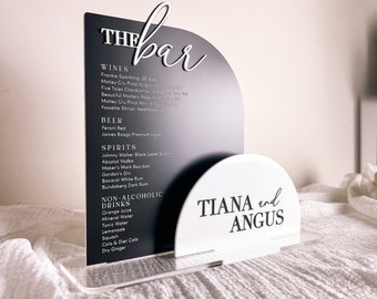 Layered Bar Menu Sign | Arch Bar Menu | Event drinks sign | Bridal Decor | Wedding Menu | Drinks List | Bar Menu | Wedding Bar Menu