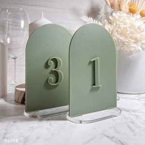 Matte Acrylic Frosted Arch Table Numbers | Bridal Decor | Acrylic Table Number Sign | Modern Acrylic | Wedding Table Numbers