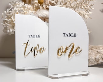 Layered Sail Table Numbers White | Bridal Decor | Acrylic Table Number Sign | Modern Acrylic Table Number | Wedding Table Number