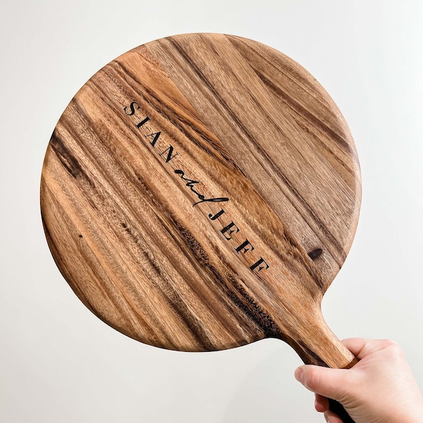 Personalised Round Paddle Serving Board | Engraved Chopping Board |Wedding Gifts | Birthday Gifts | Corporate Gifts