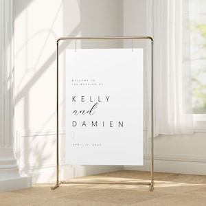 Sign Stand Welcome 5'x3' Black Signage Stand Wedding Sign Stand Black Gold  White Metal Sign Stand Frame Modern Seating Chart Stand 