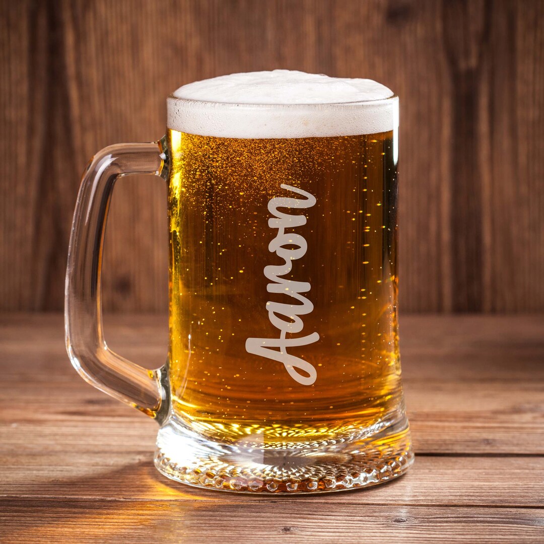 Engraved Name Beer Mug 500ml Personalised Beer Stein Gifts for Him
