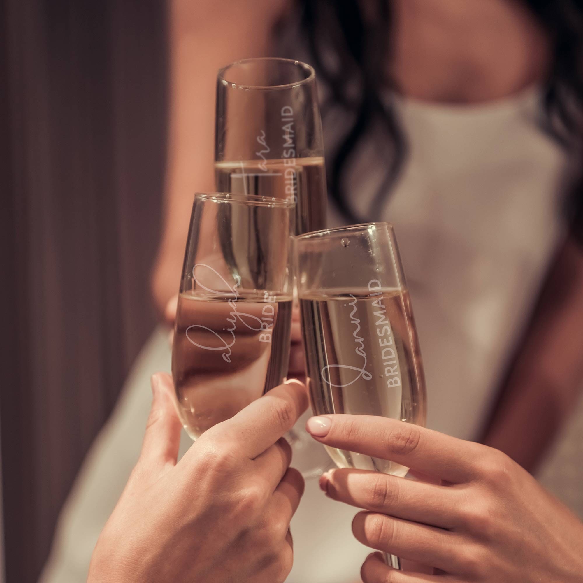 Bridesmaids Engraved Champagne Glass Champagne Flutes Etsy Australia
