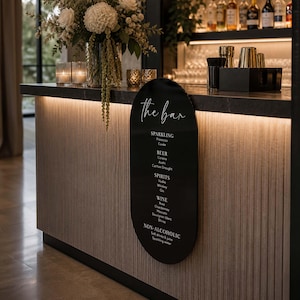 Double Arch Custom Bar/Menu sign Black