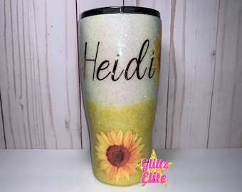 Sunflower Glitter Tumbler