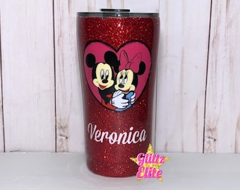 Mickey & Minnie Mouse Glitter Tumbler