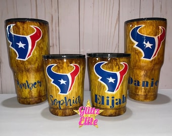 Texans Wood grain Tumbler