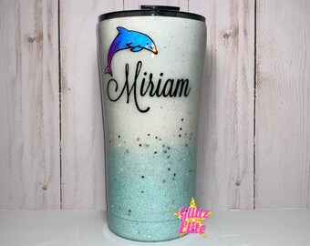 Dolphin Glitter Tumbler