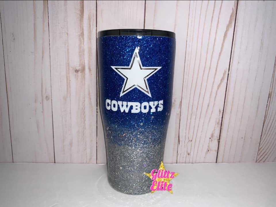 Dallas Cowboys Tumbler  Tumbler cups diy, Glitter tumbler cups, Dallas  cowboys