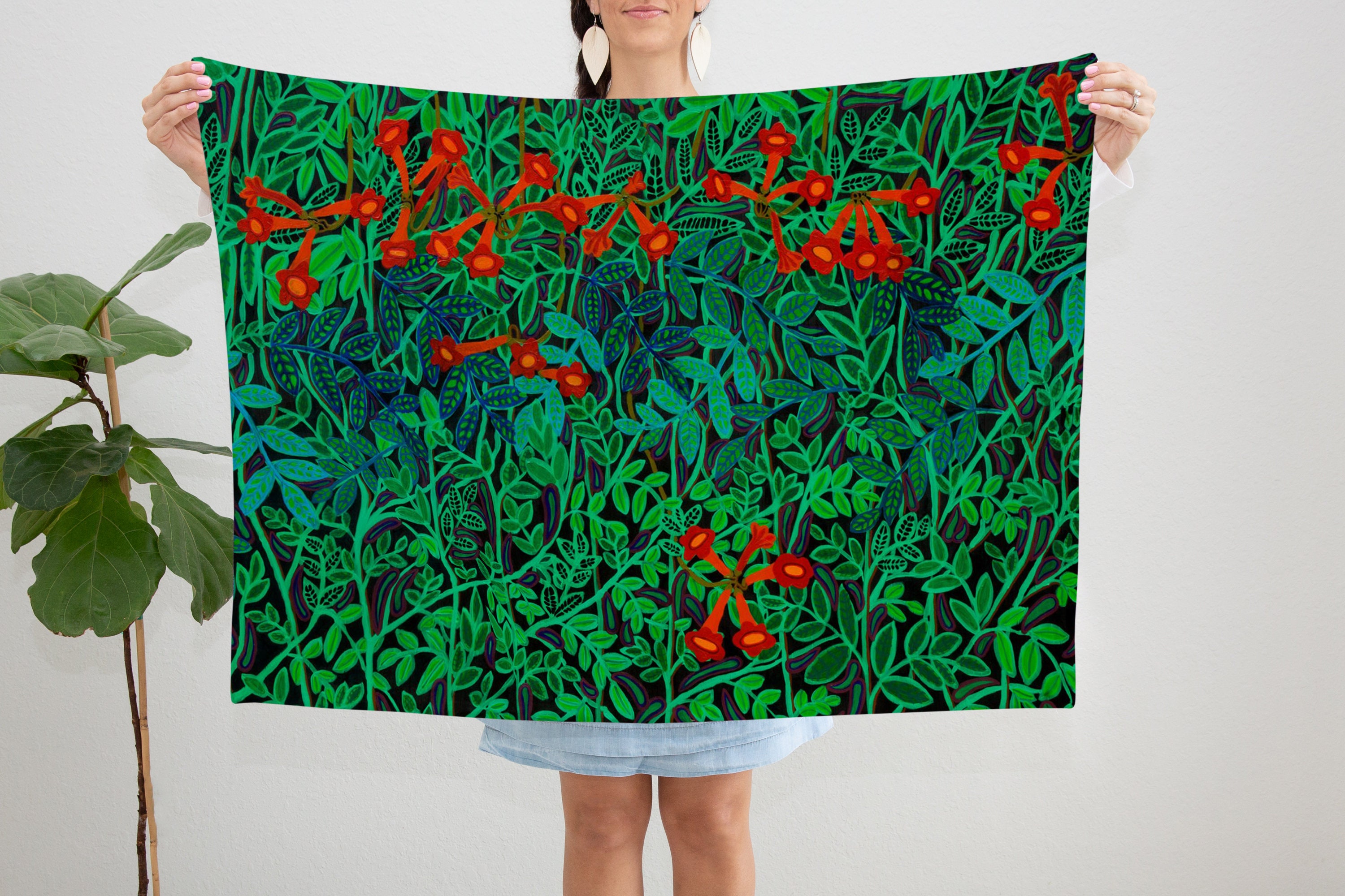 Trumpet Vine Blanket Etsy