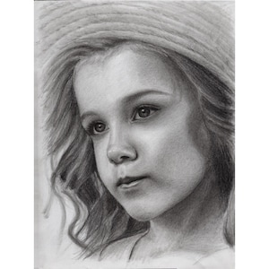 Custom Hand Drawn Portrait from Photo , Realistic Pencil Drawing, Personalized Gift for Wedding, Anniversary, Birthday, Graduation, Memorial