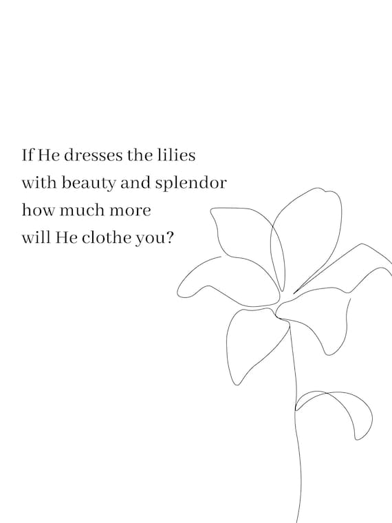 if he dresses the lilies with beauty and splendor