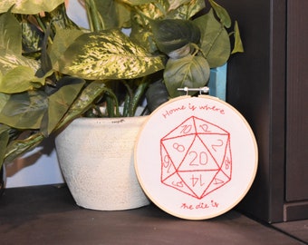 Dungeons and Dragons Embroidered Wall Art