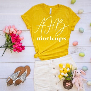 Bella Canvas 3001 Mockup Maize Yellow Shirt, Bella Canvas 3001 Maize Yellow, Bella 3001 Maize Yellow, Spring Mockup, Bella 3001 Easter