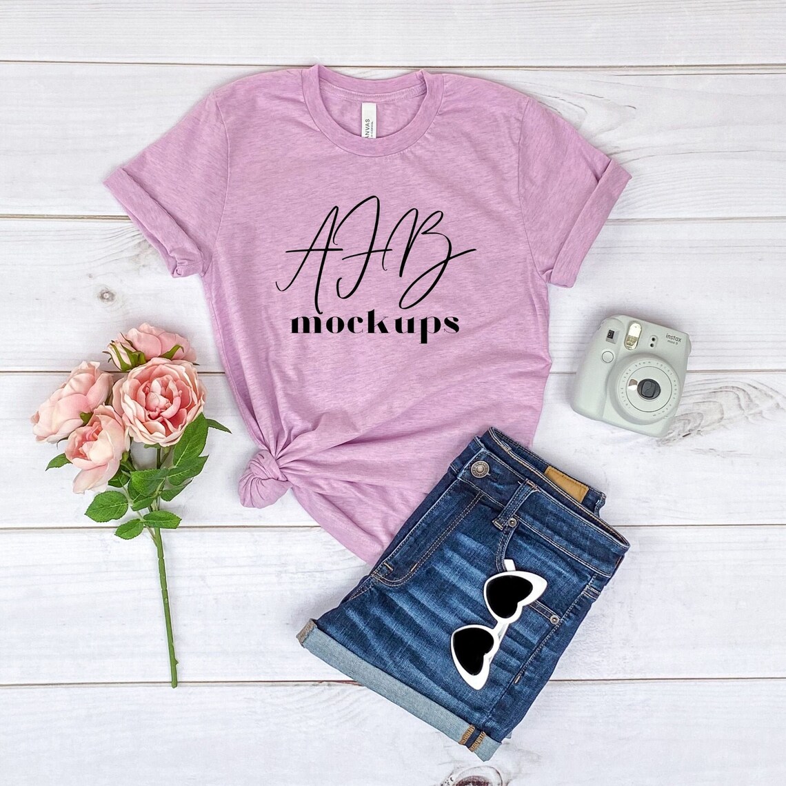 Bella Canvas 3001 Heather Prism Lilac Tshirt Mockup, Bella 3001 Heather ...