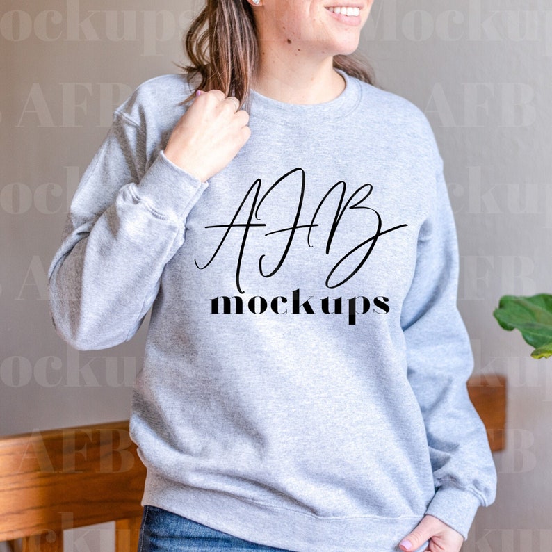 Download Gildan 18000 Mockup Modelo Mockup 18000 Sport Grey Gildan ...