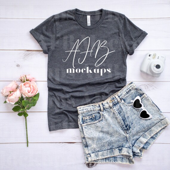 Bella Canvas 3001 Dark Gray Heather Bella Canvas 3001 Mockup | Etsy