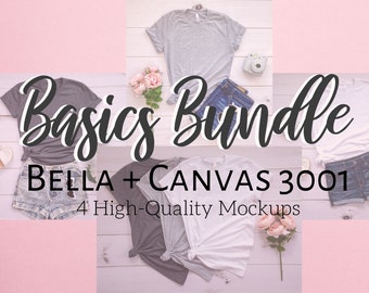 Bella Canvas 3001 Bundle Shirt Mockup - Athletic Grey, White, Dark Gray Heather, Bella Canvas 3001 Mockup Bundle, Bella Canvas 3001 Bundle