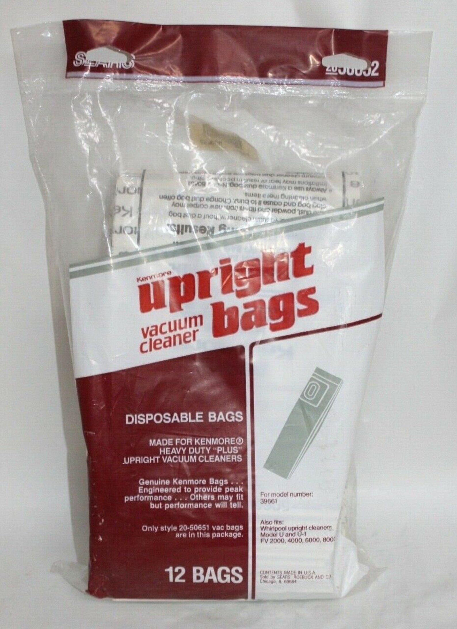 Vintage 12 Kenmore Upright Vacuum Bags KENMORE 39661 USA Etsy