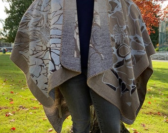 Promoção pós-Natal, poncho de inverno/outono para presentear, poncho boho, jaqueta quimono, peças quentes de inverno, xale feminino, cardigã feminino, capa de lã.