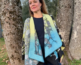 Presente para o Dia das Mães, poncho feminino, capa de lã, presente para ela, poncho boho, peças para aquecer no inverno, cardigãs femininos, xale feminino