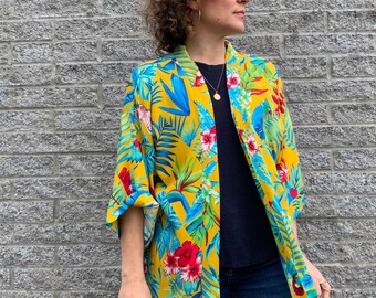 Kimono boho feminino, cardigã floral, jaqueta kimono, saída de praia, saída de praia boho, cardigã de verão, cardigã boho, presente para o Dia das Mães.