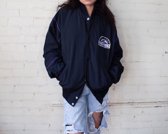 90s CO Rockies Coat / Vintage Starter Jacket / Rockies Bomber Jacket Size Small-Large