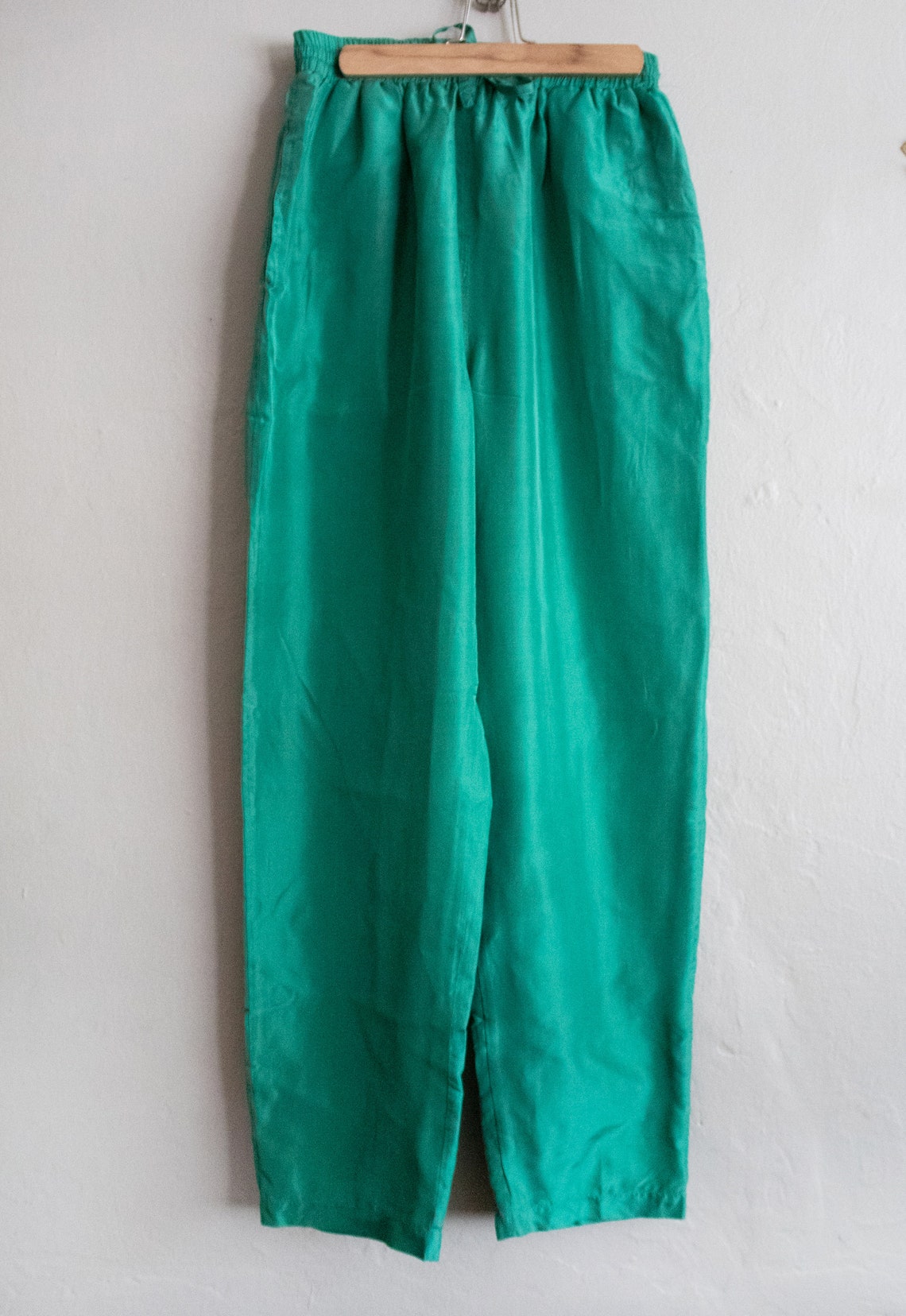 1980s Emerald Green Jean Muir Flowing Wrap Top & Pants