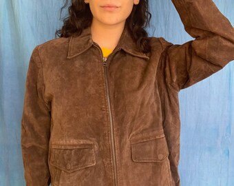 suede zip up jacket