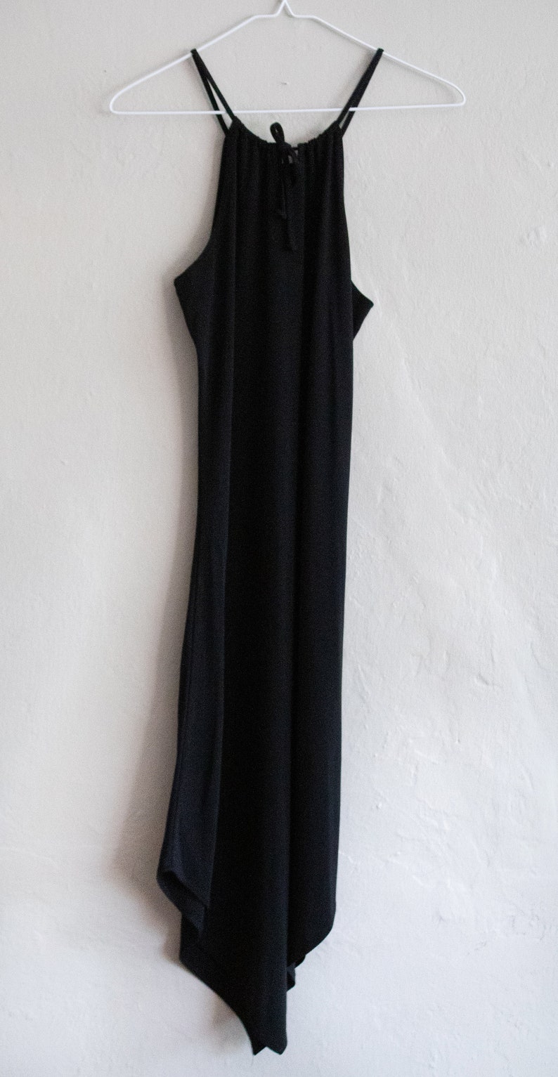 Y2k Cocktail Dress, Little Black Dress, Halter Party Dress, Handkerchief Hem Dress, Small image 9