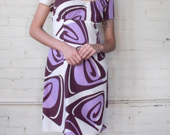 Y2k Mini Dress Small / Abstract Print Dress / Cotton Summer Sundress