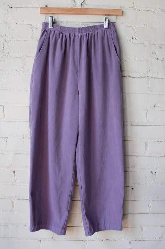 Vintage 1990s Purple Cropped Trousers - image 2