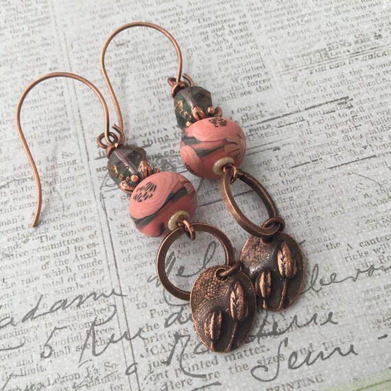 Humblebeads Artisan Earrings Floral Earrings Etsy